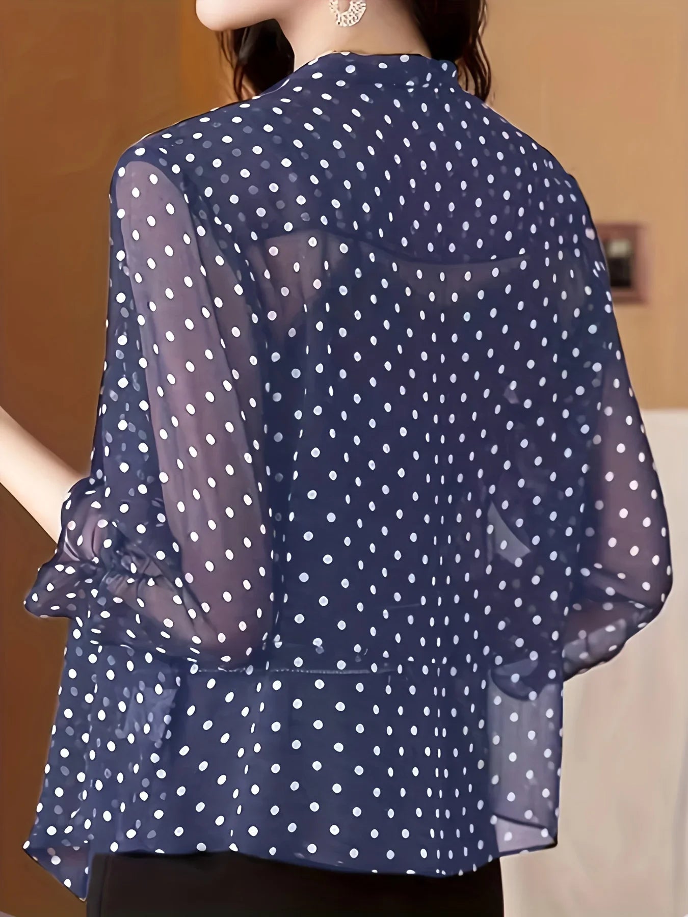 GrabliWorld Polka Dot Open Front Cardigan