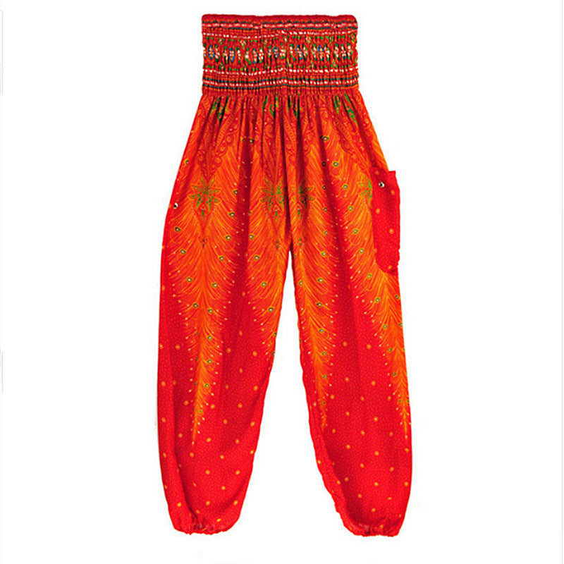 Peacock Yoga Pants Waist Pants