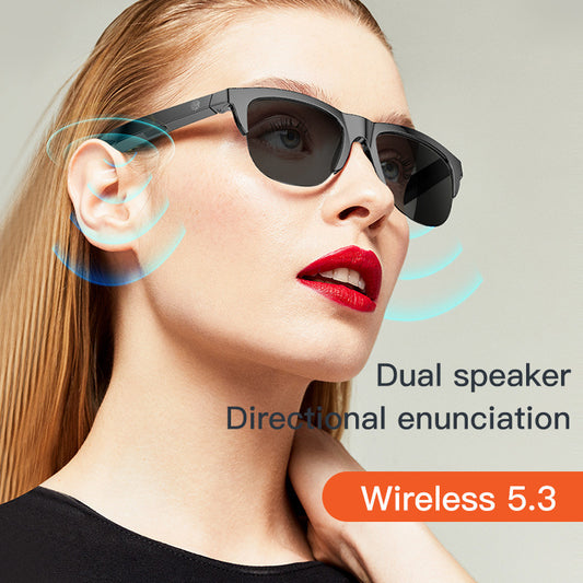 Intelligent Bluetooth Glasses with Air Conduction & Touch Control – F-06 Black