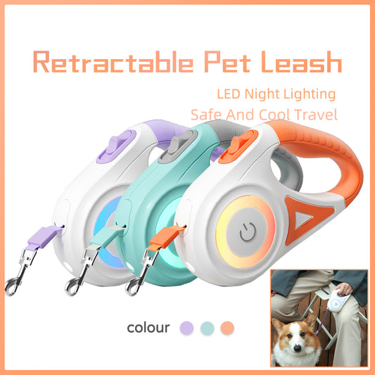 Dog Leash Retractable Leash and Dog Collar – Automatic Pet Traction Rope for Small & Medium Dogs