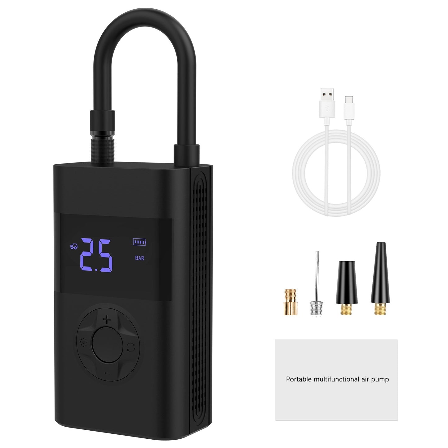 Portable Intelligent Electric Air Pump – 150 PSI, 4000mAh Battery, Lighting & USB Power Bank