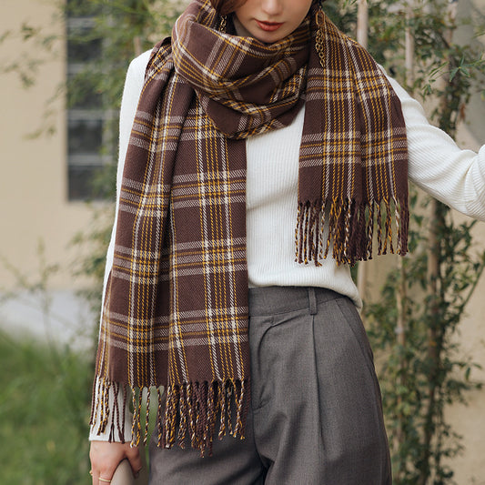 Women's Soft Printed Imitation Cashmere Scarf – Korean Style