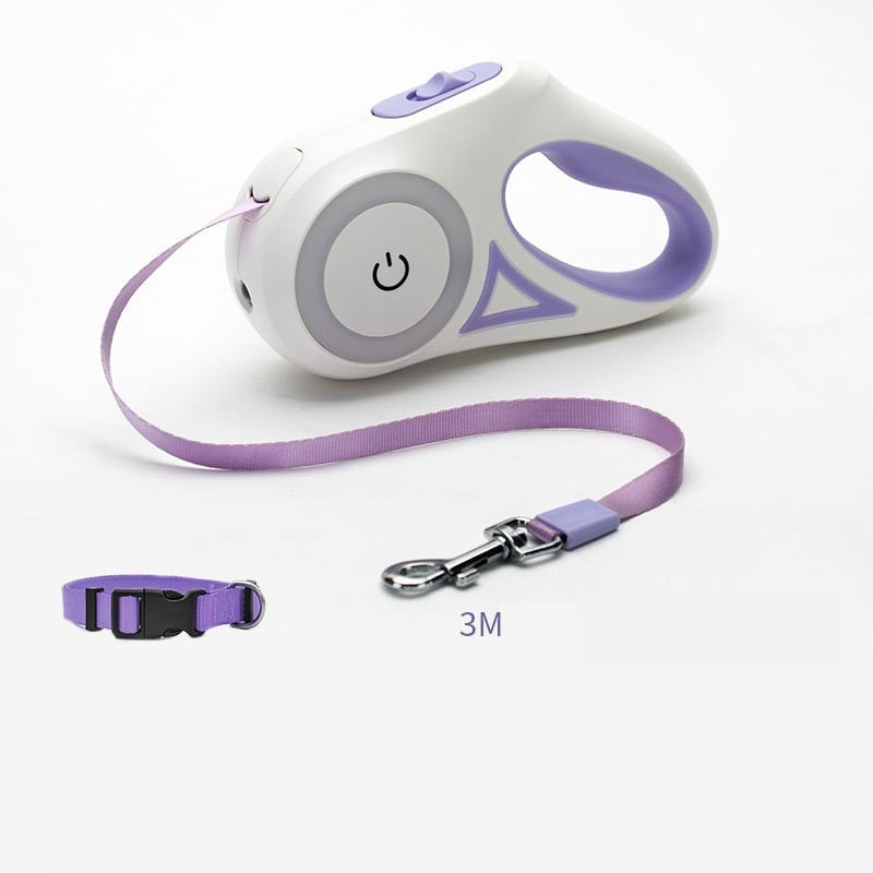 Dog Leash Retractable Leash and Dog Collar – Automatic Pet Traction Rope for Small & Medium Dogs