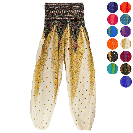 Peacock Yoga Pants Waist Pants