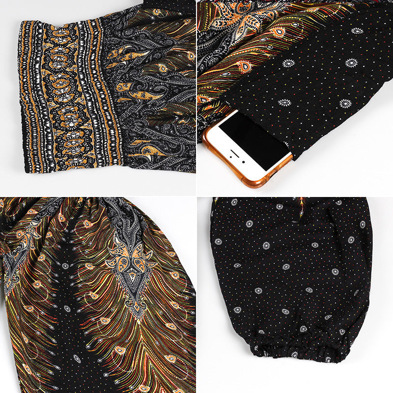Peacock Yoga Pants Waist Pants