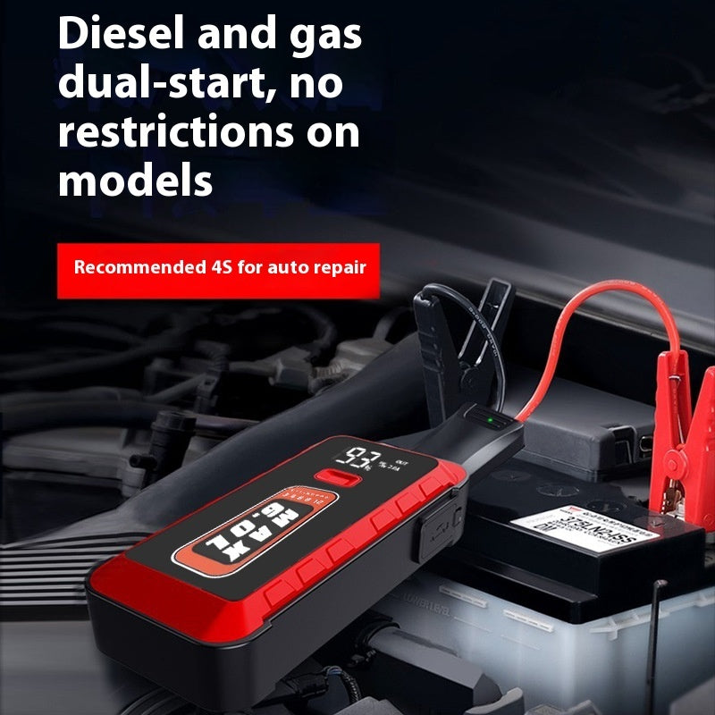 25800mAh Car Emergency Jump Starter – 2500A Peak, Dual USB, SOS Light & Optional Air Pump