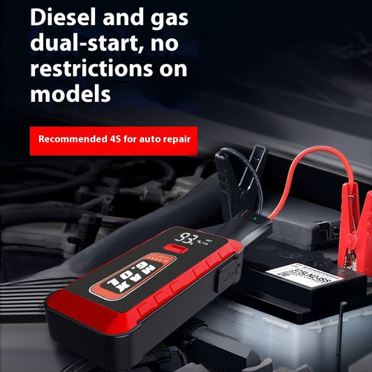 25800mAh Car Emergency Jump Starter – 2500A Peak, Dual USB, SOS Light & Optional Air Pump