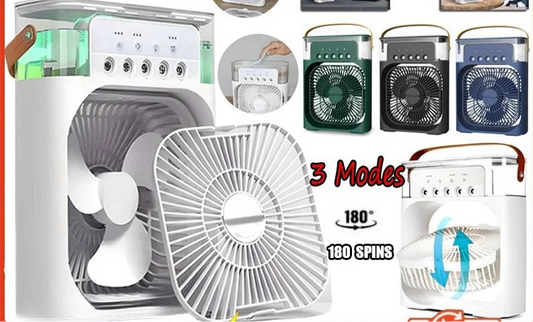 Portable Humidifier Fan Air Conditioners USB Electric Fan LED Night Light Water Mist Fun 3 In 1 Air Cooler Humidifie For Home