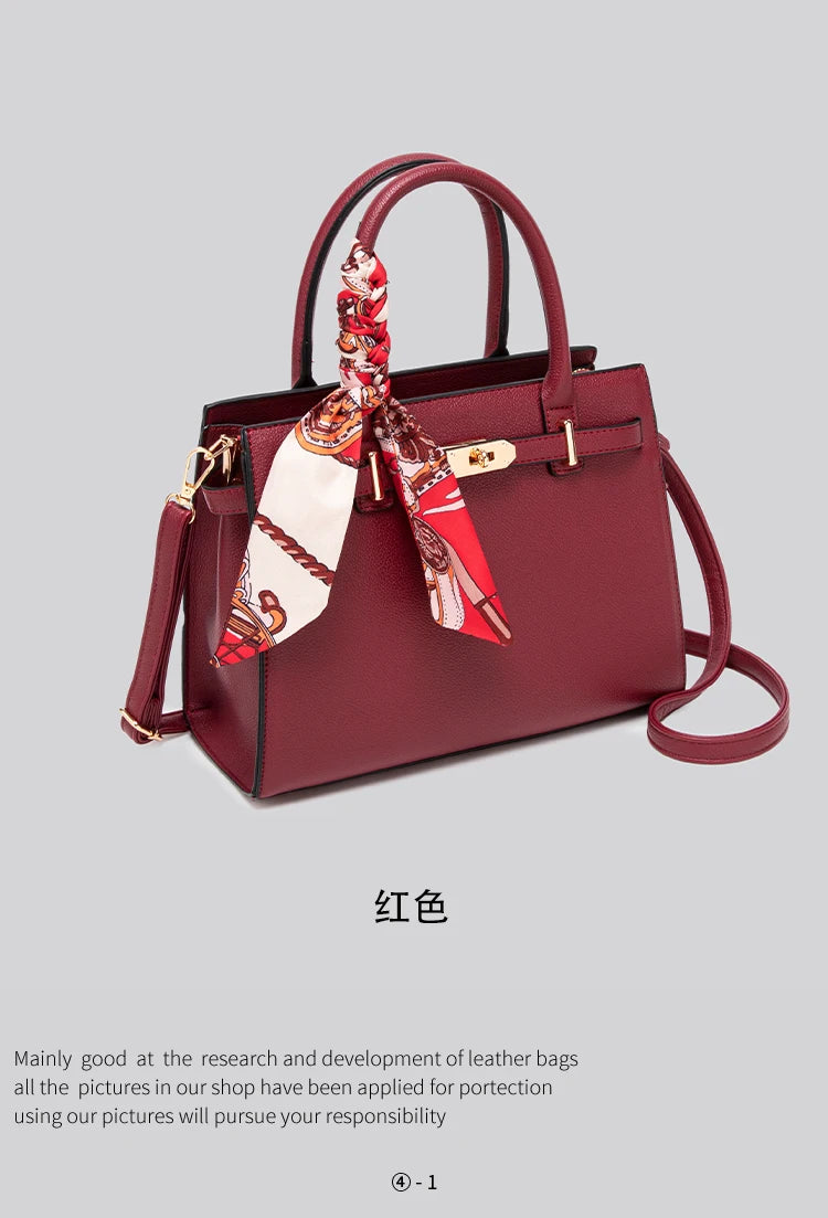 Show 2025 Handbag with Scarf Decor and Metal Clasp High Quality for Evening Parties & Banquets