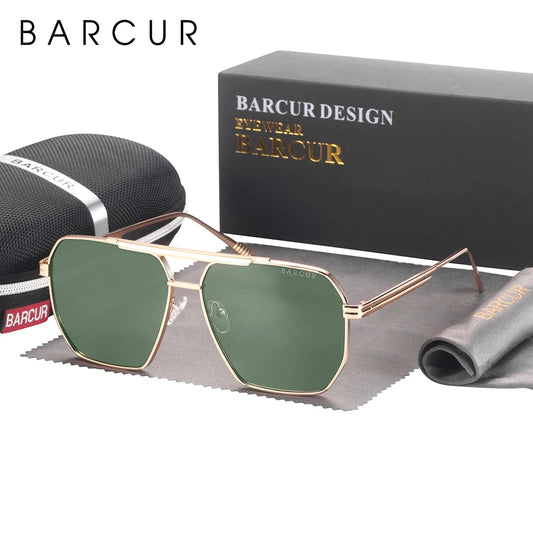 BARCUR Oversized Sunglasses for Men Square Polarized Women Sun Glasses UV400 Large Vintage Retro Shades Eyewear Gafas De Sol
