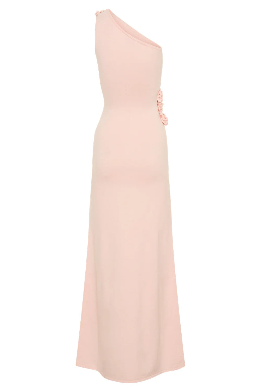 Mila Pink One Shoulder Mermaid Party Dresses 3D Flower Sheath Evening Dresses Floor-Length Elegant Customized Prom Dresses
