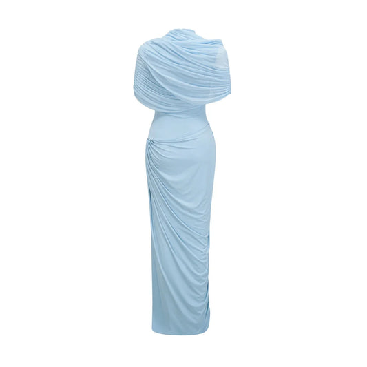 Mila Mermaid Cape Prom Dresses 2025 Sleeveless Chiffon Zip Evening Dresses Elegant Sexy Floor-Length Customized Party Dresses