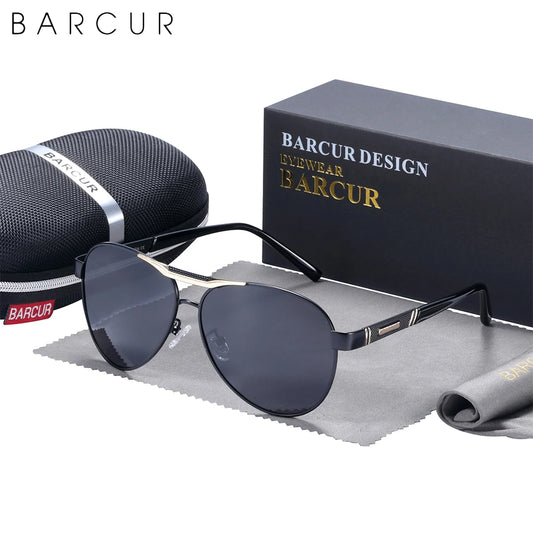 BARCUR Pilot Design Fashion Men Sunglasses Polarized Ladies Sun Glasses UV400 Protection Women Sun Glasses