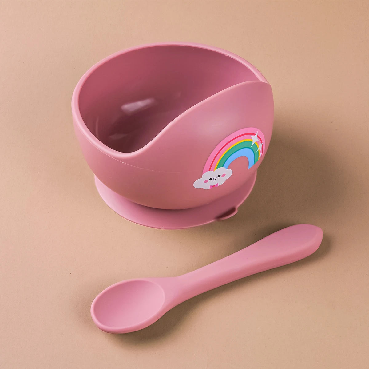 2PCS/Set Silicone Baby Feeding Bowl Tableware for Kids Waterproof Suction Bowl With Spoon Children Dishes Kitchenware Baby Stuff