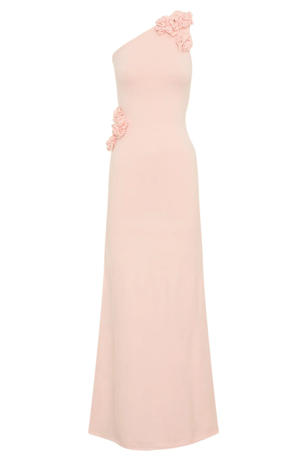 Mila Pink One Shoulder Mermaid Party Dresses 3D Flower Sheath Evening Dresses Floor-Length Elegant Customized Prom Dresses