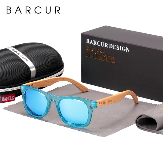 BARCUR Polarized Sunglasses for Boys and Girls Fashion Wood Sunglasses UV400 Sunglasses