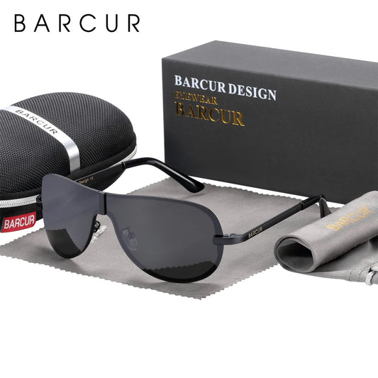 BARCUR Man Sunglass Black Polarized Sport Sun Glasses Women Eyewear UV400 Cool Night Vision Glasses Eyeglasses