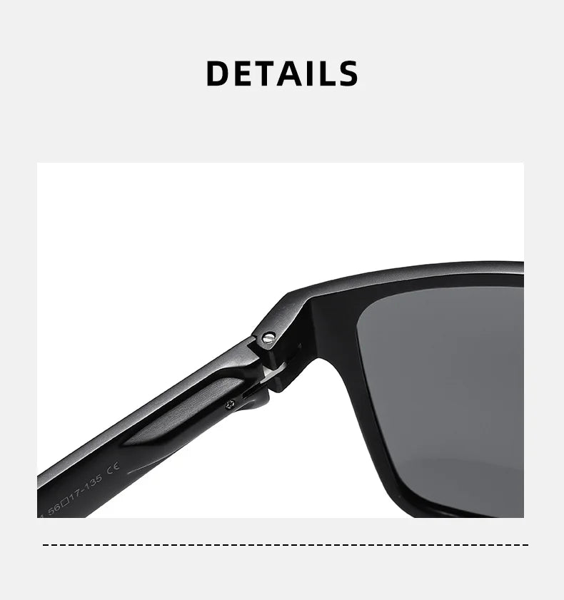 BARCUR Vintage Aluminium Magnesium Square Sunglasses Men Polarized Shades Women Sun Glasses For Men Sport Eyewear Oculos De Sol