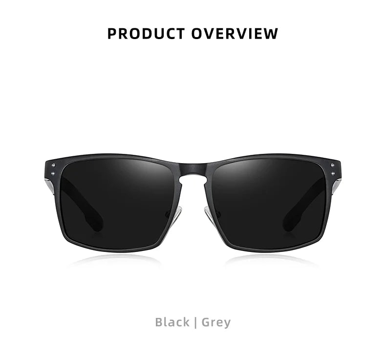 BARCUR Vintage Aluminium Magnesium Square Sunglasses Men Polarized Shades Women Sun Glasses For Men Sport Eyewear Oculos De Sol