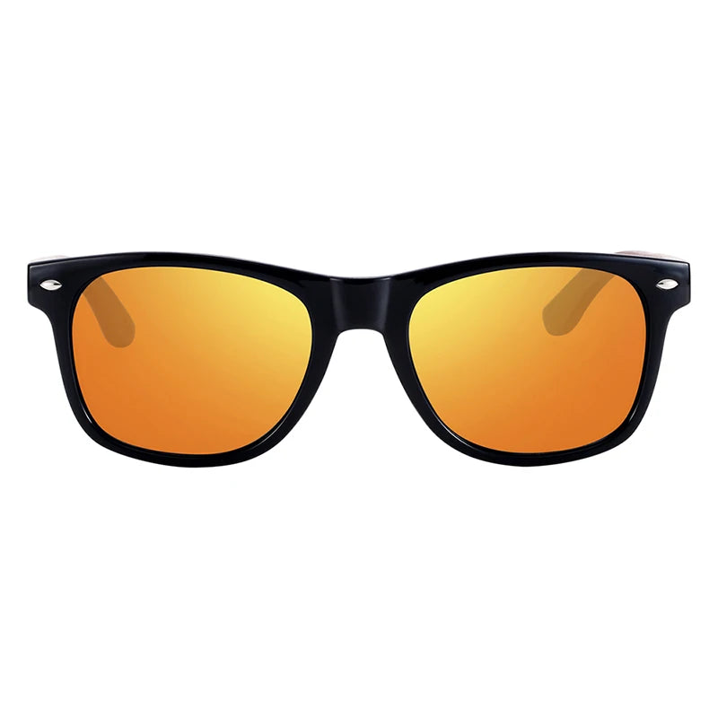 BARCUR Natural Zebra Wood Sun Glasses Polarized Sunglasses Wood Rectangle Mirror Lens Driving UV400 Men Women Eyewear