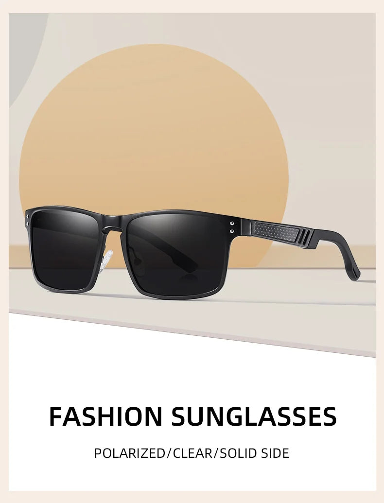 BARCUR Vintage Aluminium Magnesium Square Sunglasses Men Polarized Shades Women Sun Glasses For Men Sport Eyewear Oculos De Sol