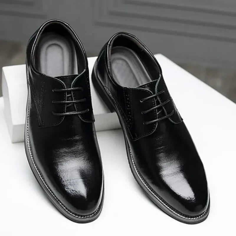 Men Classic Oxford Dress Shoes – Round Toe, Lace-Up, Non-Slip Sole