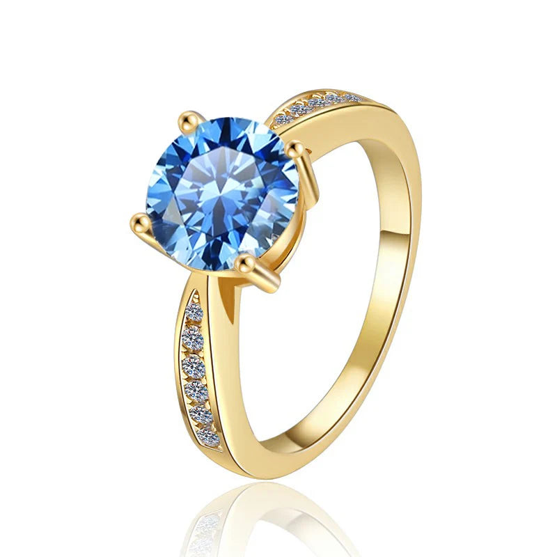 Fine Jewelry Selling Hot 2 Carat Diamond 18K Gold Plated VVs1 Moissanite Wedding Ring S925 Sterling Silver Ladies  Women