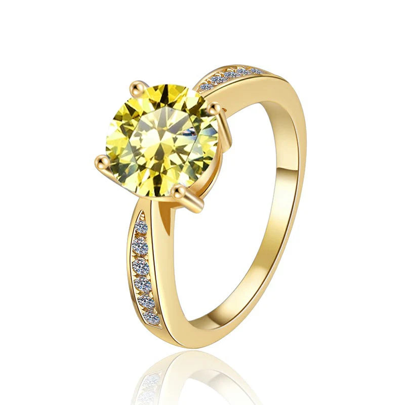 Fine Jewelry Selling Hot 2 Carat Diamond 18K Gold Plated VVs1 Moissanite Wedding Ring S925 Sterling Silver Ladies  Women