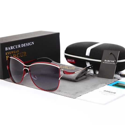 BARCUR Polarized Sunglasses Women Square Gradient Sun glasses for Lady