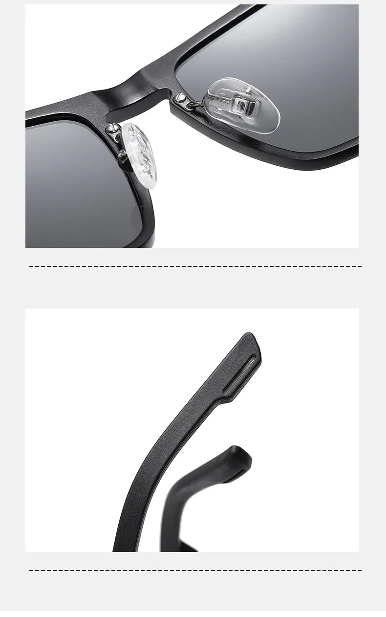 BARCUR Vintage Aluminium Magnesium Square Sunglasses Men Polarized Shades Women Sun Glasses For Men Sport Eyewear Oculos De Sol