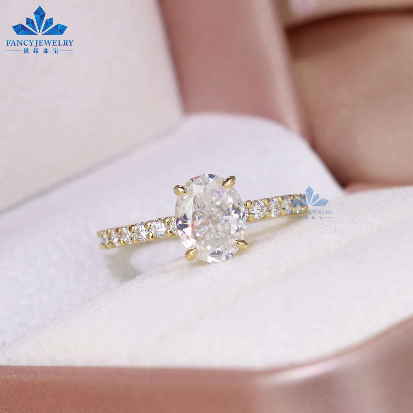 HPHT/CVD 1CT Solitaire Oval Diamond Engagement Ring with IGI Certificate 14K 18K Gold Marriage Ring Lab Diamond
