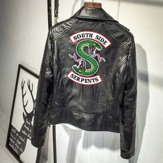 جاكيت Riverdale جاكيت South Side جاكيت Serpents Riverdale جاكيتات جلدية PU من Riverdale Southside معطف خارجي من الجلد من Snake Woman