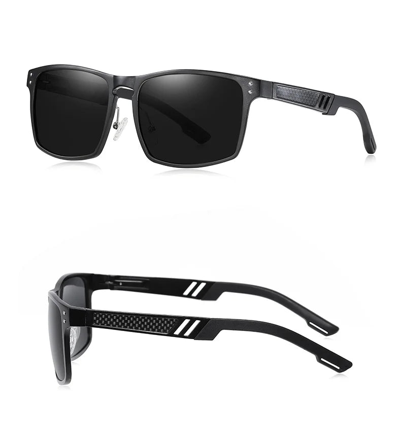 BARCUR Vintage Aluminium Magnesium Square Sunglasses Men Polarized Shades Women Sun Glasses For Men Sport Eyewear Oculos De Sol