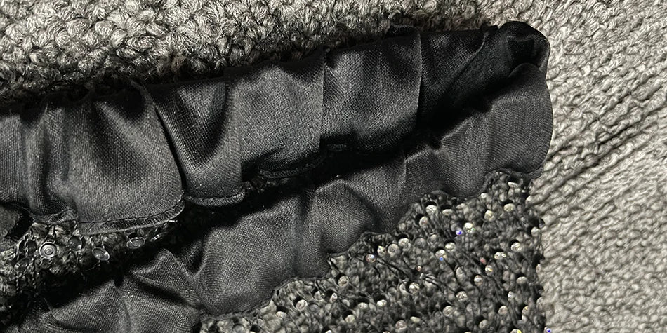 Shiny Crystal Mesh Hollow Split Loose Skirt – Sexy Rhinestone Party Skirt