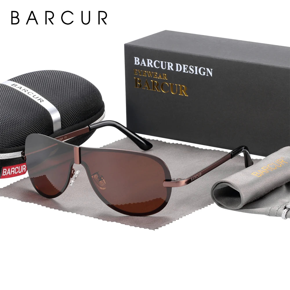BARCUR Man Sunglass Black Polarized Sport Sun Glasses Women Eyewear UV400 Cool Night Vision Glasses Eyeglasses