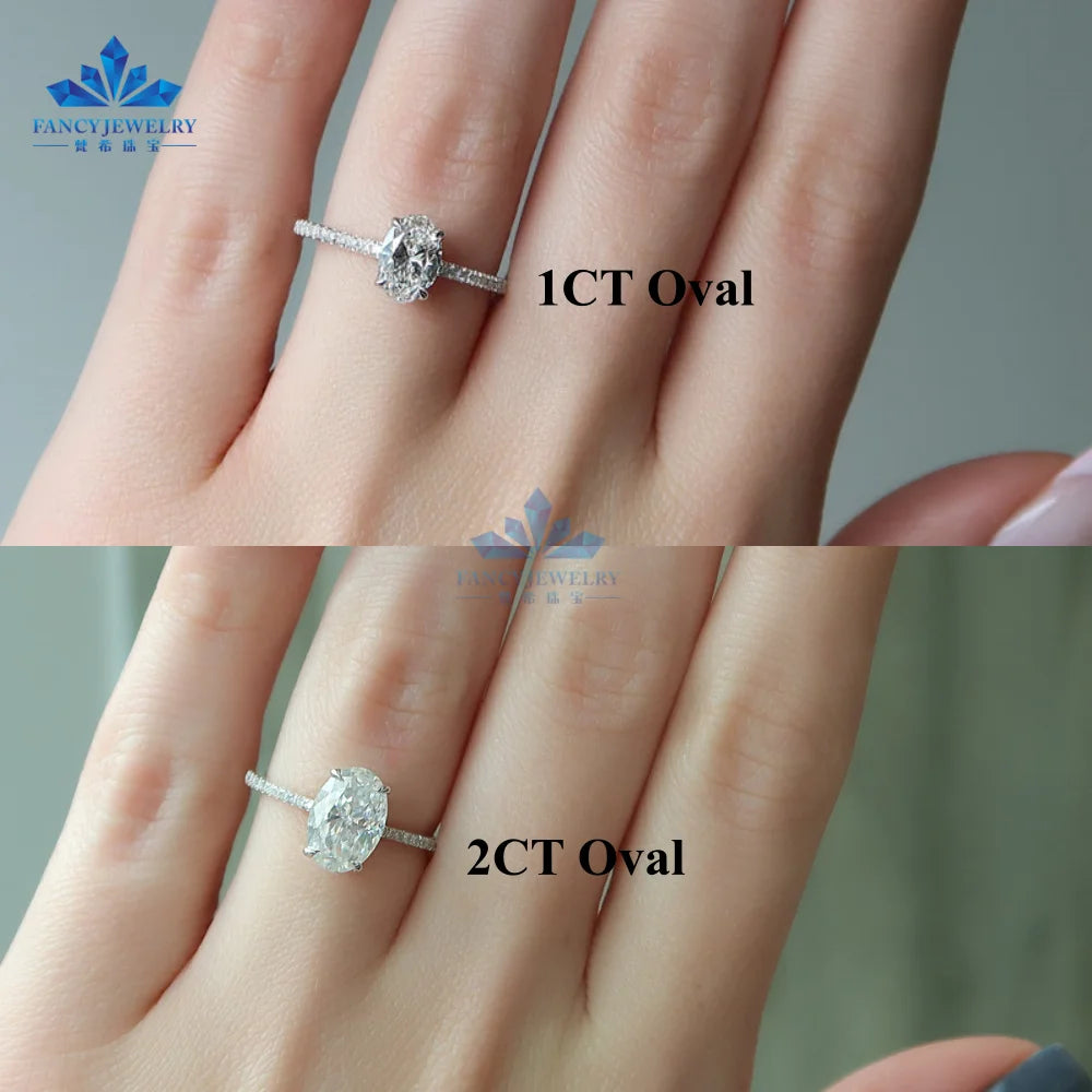 HPHT/CVD 1CT Solitaire Oval Diamond Engagement Ring with IGI Certificate 14K 18K Gold Marriage Ring Lab Diamond