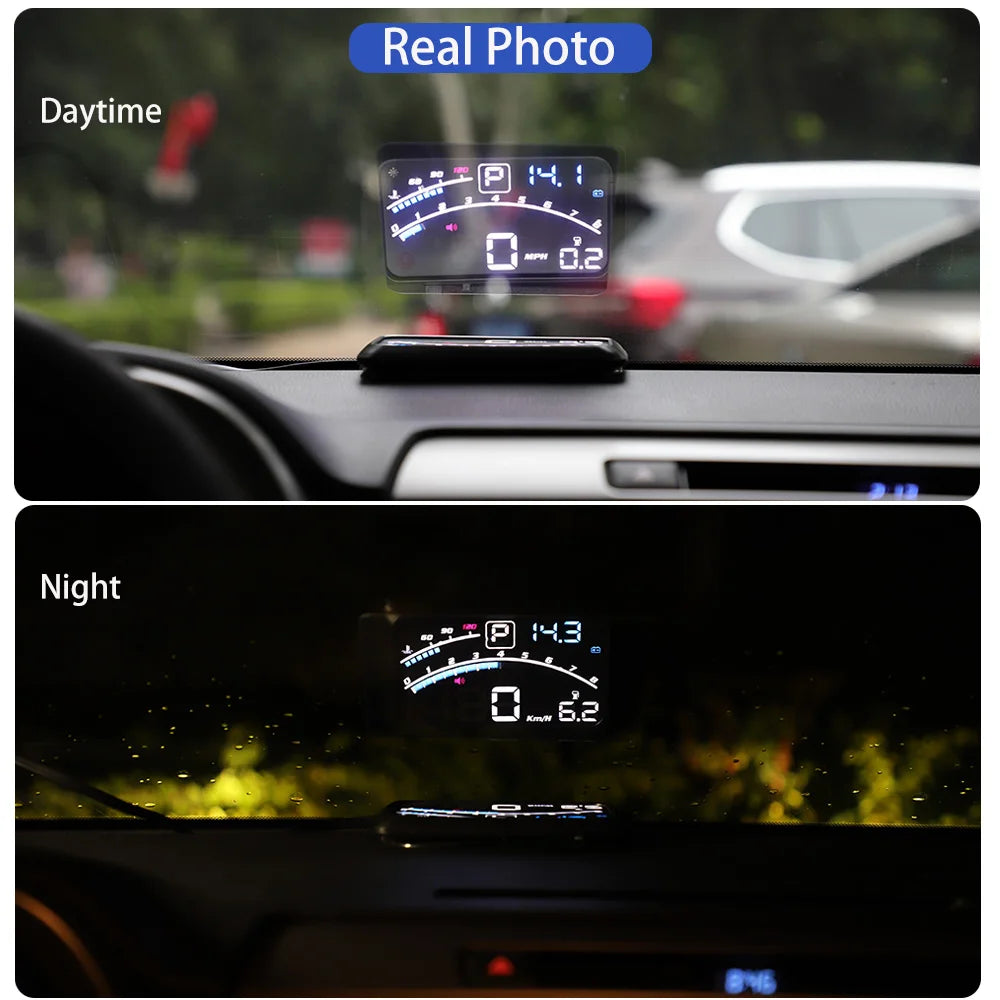 Head-Up Display Vjoycar V41 5.5" MPH/KMH OBDII  – Digital Speedometer, RPM, Water Temp & More