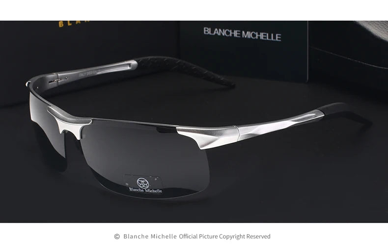 High Quality Ultra-Light Aluminum Magnesium Sport Sunglasses Polarized Men UV400 Rectangle Gold Outdoor Driving Sun Glasses