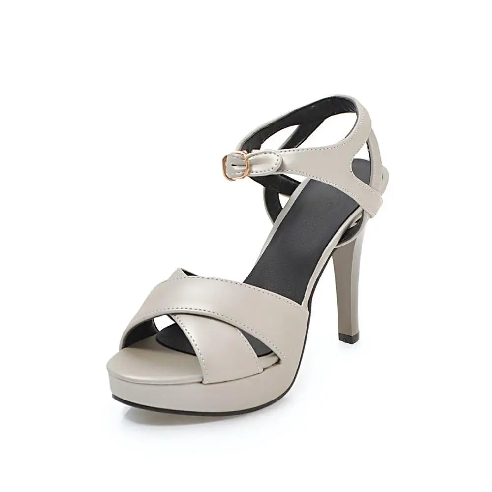 Elegant Women’s High Heel Platform Sandals – 12cm Thin Heels – Sizes 31–46