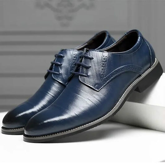 Men Classic Oxford Dress Shoes – Round Toe, Lace-Up, Non-Slip Sole