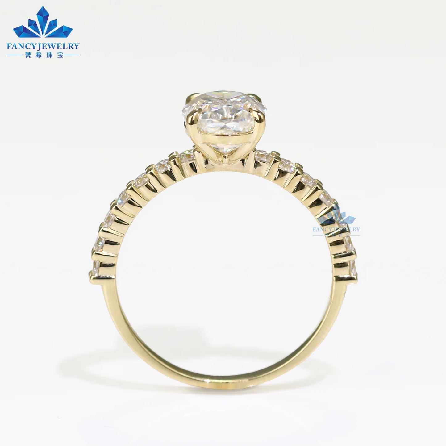HPHT/CVD 1CT Solitaire Oval Diamond Engagement Ring with IGI Certificate 14K 18K Gold Marriage Ring Lab Diamond