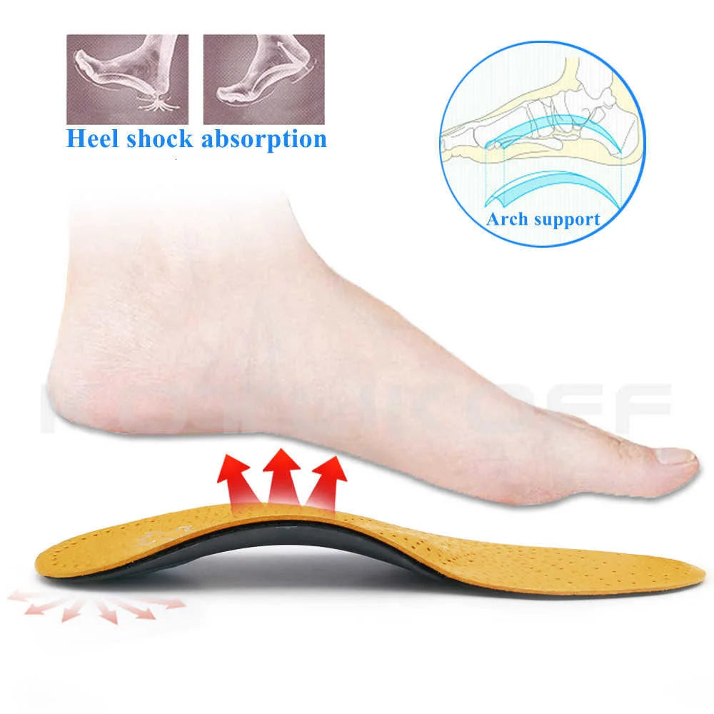 Leather Orthotic Insole For Flat Feet Arch Support Orthopedic Shoes Sole Insoles For Feet Men Women Children O/X Leg Corrected