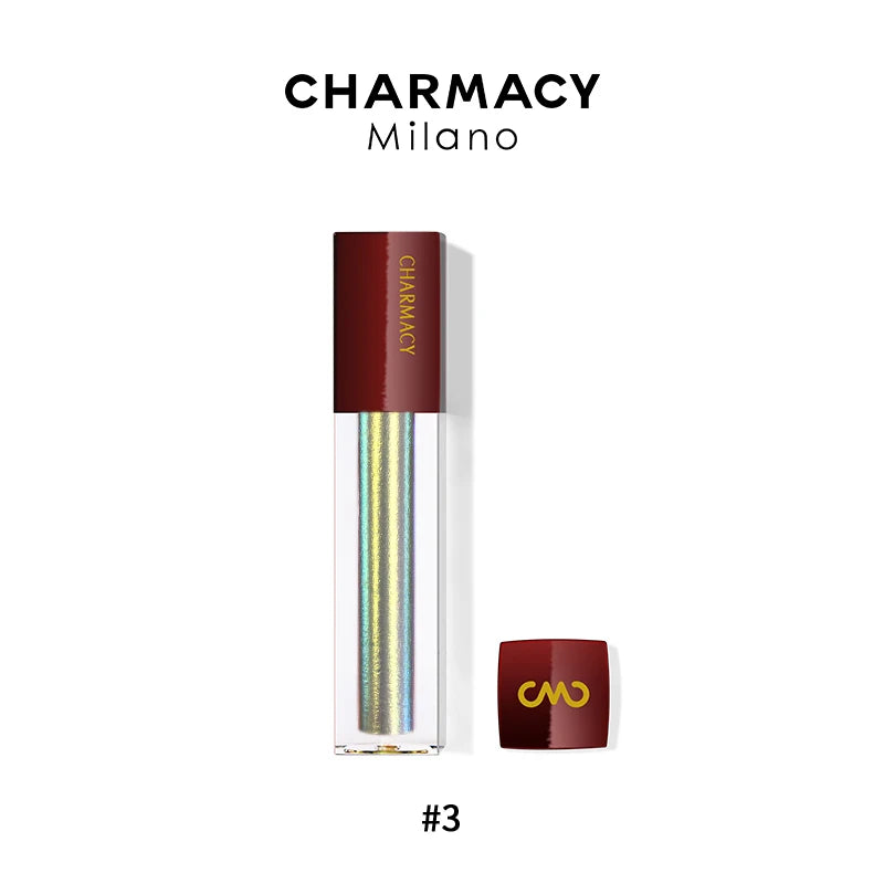 CHARMACY Diamond Lipgloss 3 Colors Chameleon Duochrome Shiny Lip Gloss with Sparkles Moisturizing Liquid Lipstick Beauty Makeup