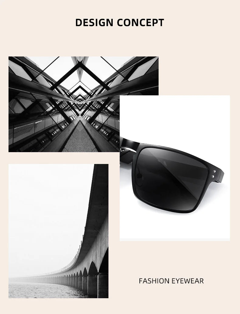 BARCUR Vintage Aluminium Magnesium Square Sunglasses Men Polarized Shades Women Sun Glasses For Men Sport Eyewear Oculos De Sol