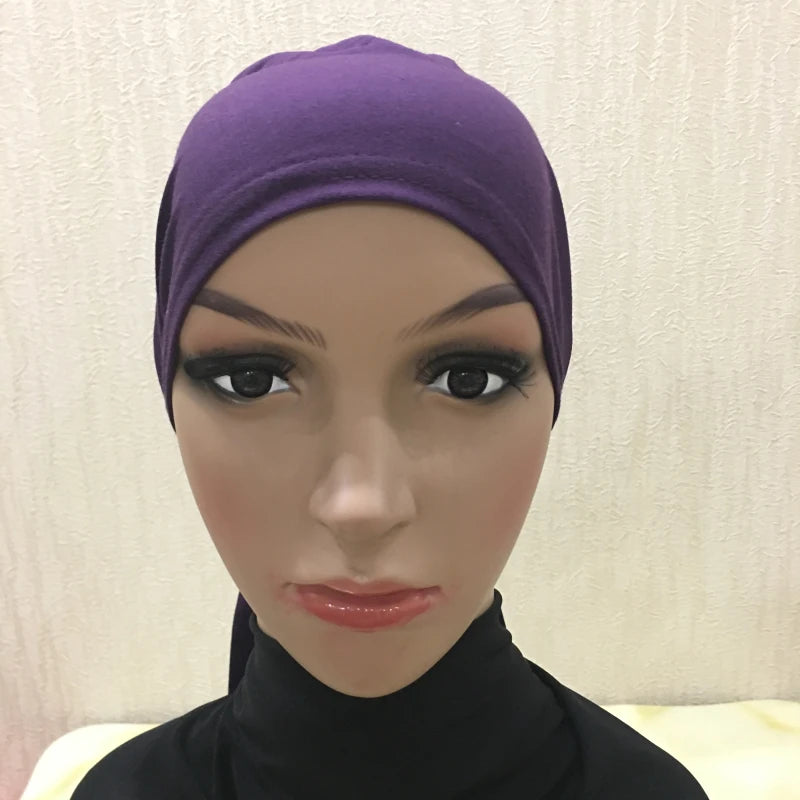 Soft Inner Muslim Women Hijab Cap Islamic Head Wear Hat Underscarf Cotton Hats Bonnet Turkish Scarves Arab Headdress India Caps