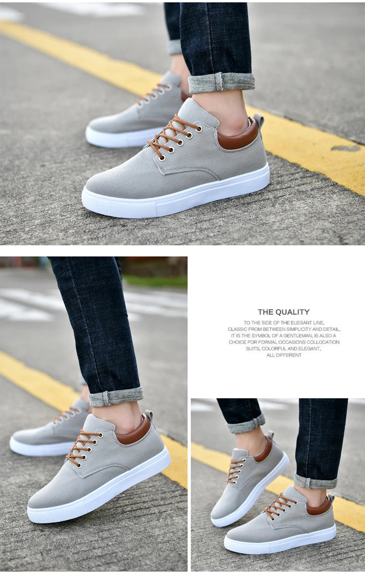 Italian Canvas Shoes For Men Large Size 47 48 Vulcanized Sneakers Slip On Men's Plimsoll Male Trainers Trend Summer Sports Shoes