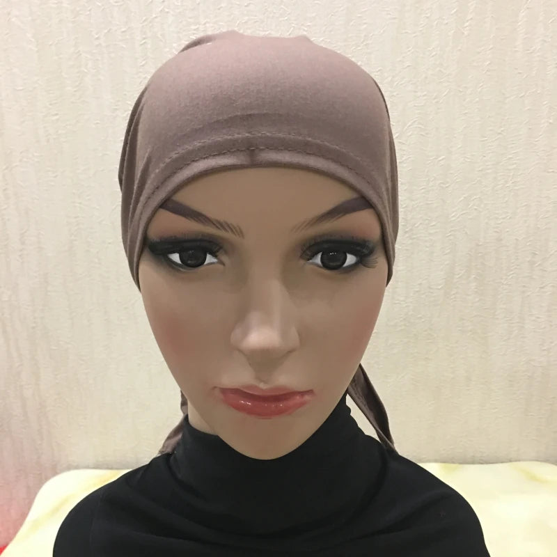 Soft Inner Muslim Women Hijab Cap Islamic Head Wear Hat Underscarf Cotton Hats Bonnet Turkish Scarves Arab Headdress India Caps