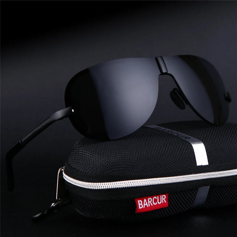 BARCUR Man Sunglass Black Polarized Sport Sun Glasses Women Eyewear UV400 Cool Night Vision Glasses Eyeglasses