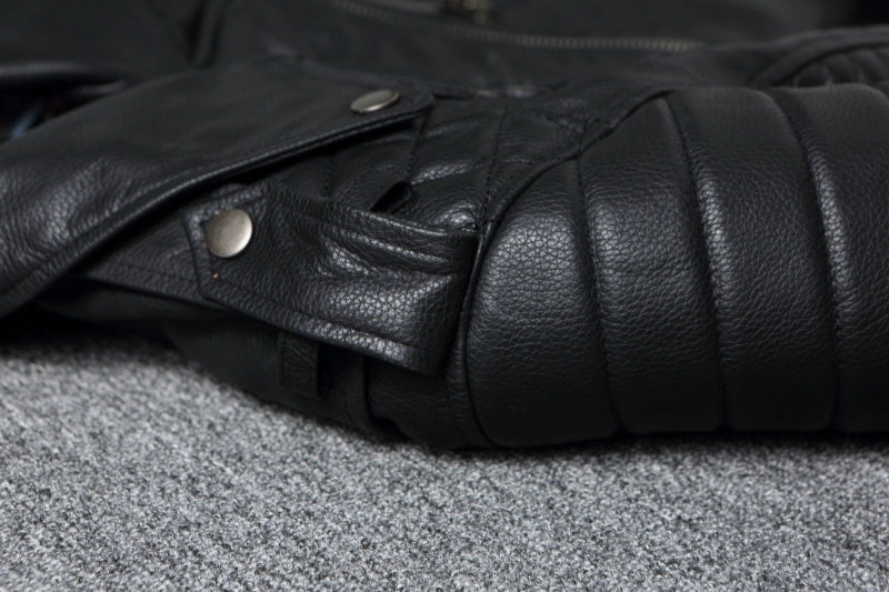 2024 New Style Autumn Winter First Layer Cowhide Leather Lapel Coat Men‘s Slim Short Youth Heavy Industry Motorcycle Jackets