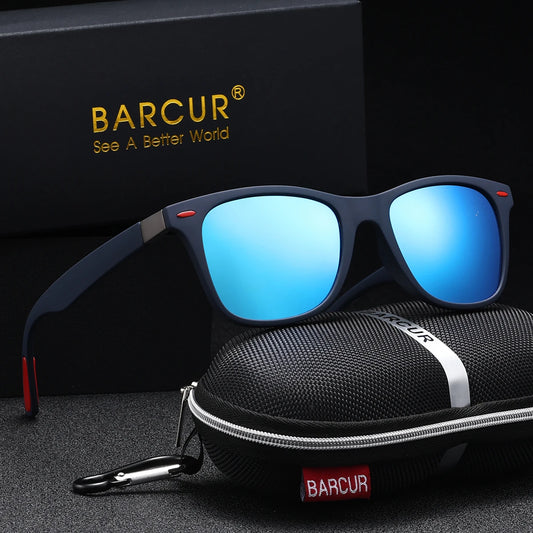 BARCUR Sports Simple Cool Men Sunglasses Anti-Skid Integrated PC Elliptical Frame Sports Style Men And Women Sunglasses